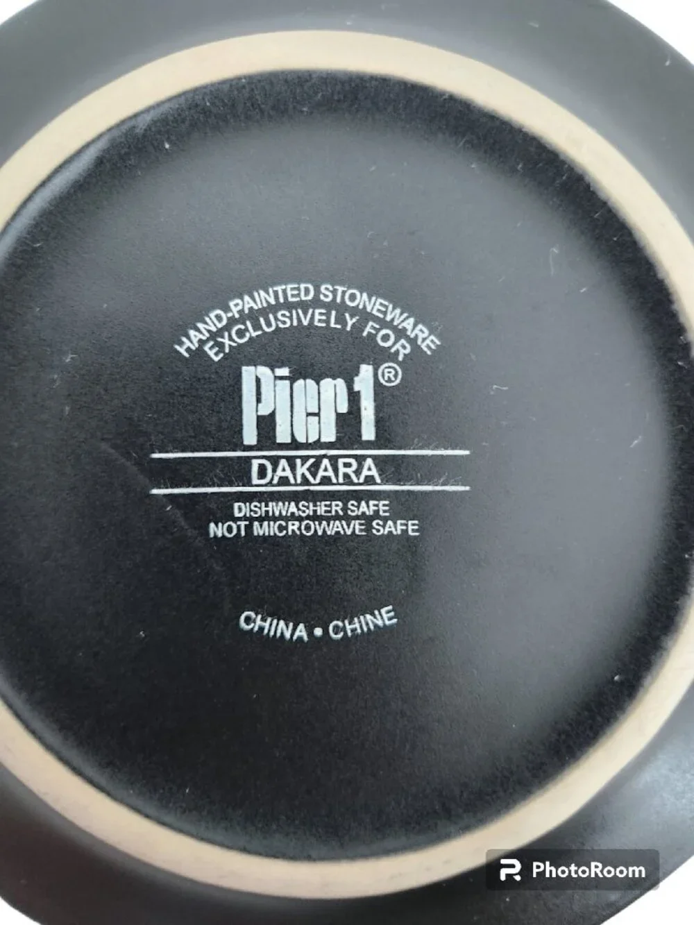 Set Of 2 Pier 1 DAKARA Tea Coffee Cup & Saucers Olive Green Black Interior Boho